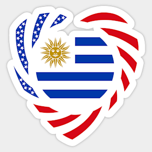 Uruguayan American Multinational Patriot Flag (Heart) Sticker